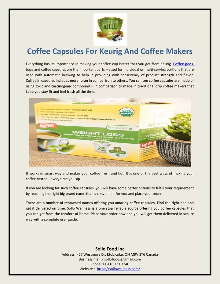 coffee capsules for keurig and coffee makers
