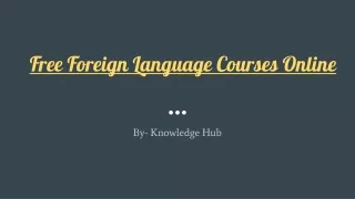 Free Foreign Language Course Online