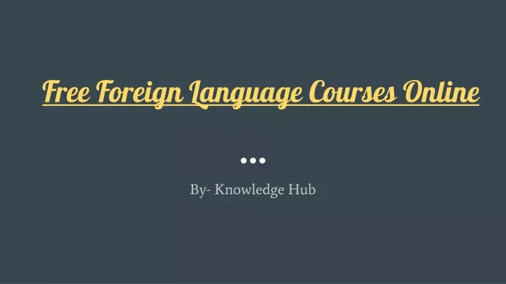 free foreign language courses online