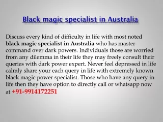 Black Magic Specialist in Australia | 91-9914172251