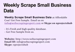 weekly scrape small business data