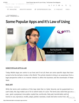 Some Popular Apps and It’s Law of Using