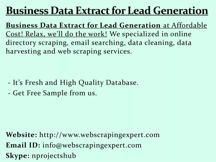 business data extract for lead generation