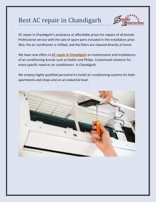 Best AC Repair in Chandigarh - Speedy Enterprise