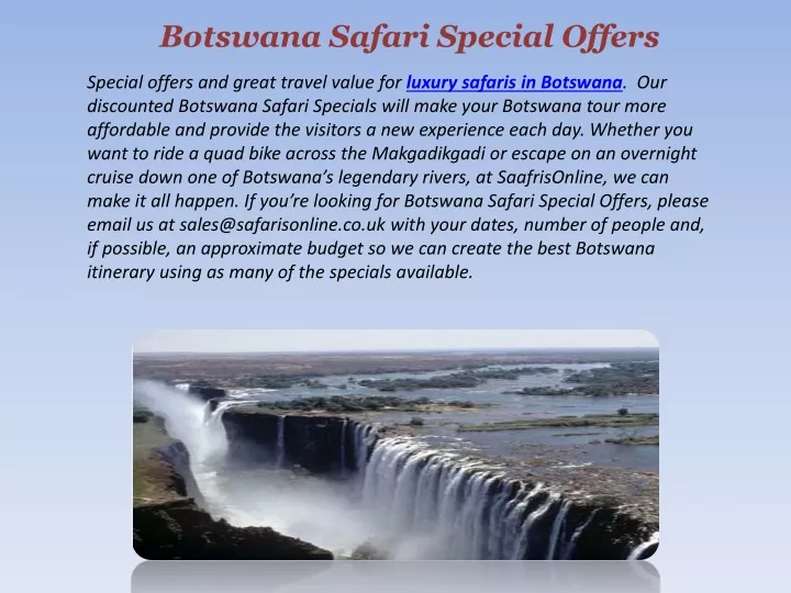 botswana safari special offers