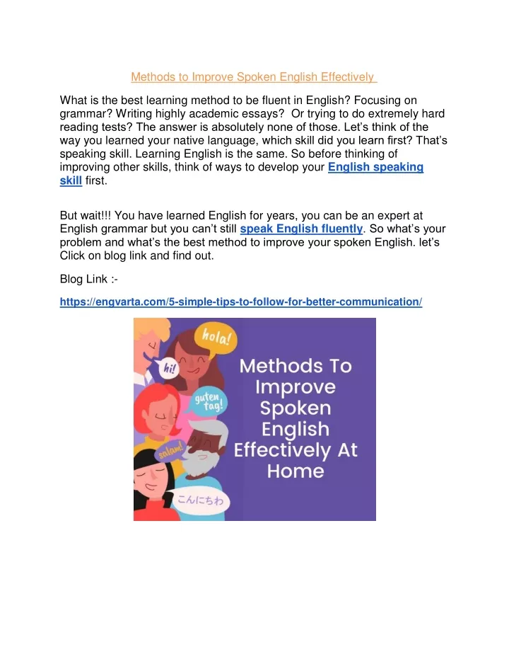 methods to improve spoken english effectively