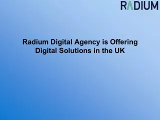 Radium Digital Agency is Offering Digital Solutions in the UK