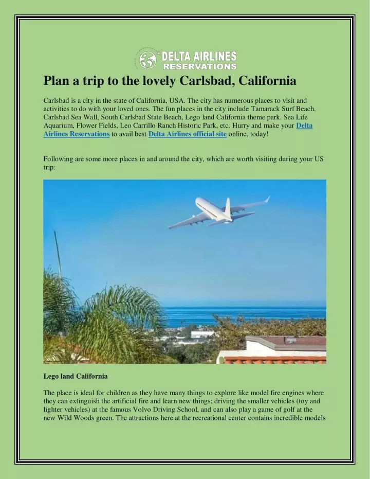 plan a trip to the lovely carlsbad california