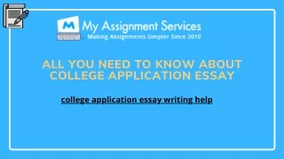 all you need to know about college application