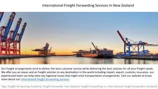 International Shipping And Logistic Company In Auckland