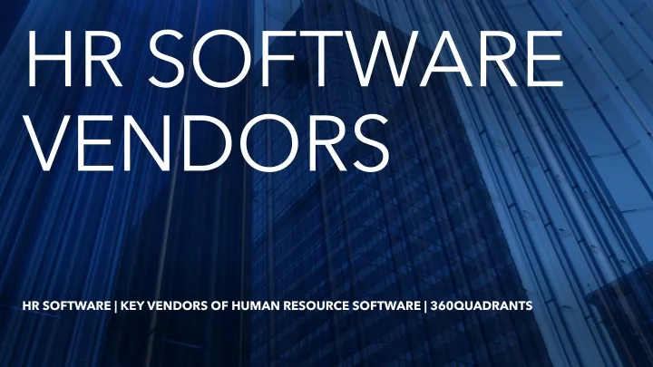 hr software vendors
