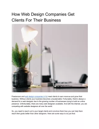 How Web Design Companies Get Clients For Their Business