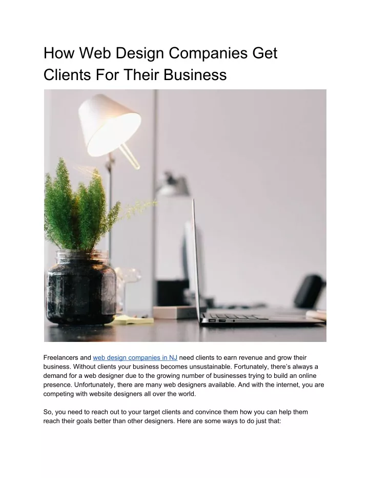 how web design companies get clients for their