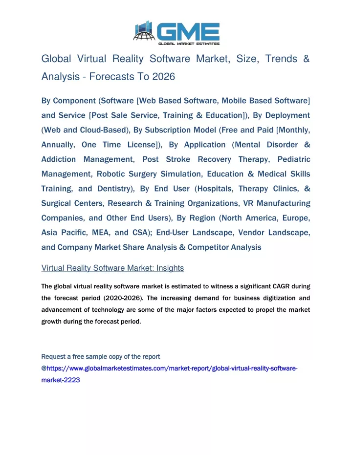 global virtual reality software market size trends