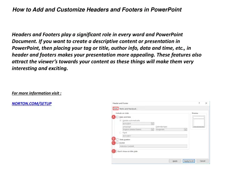how to add and customize headers and footers