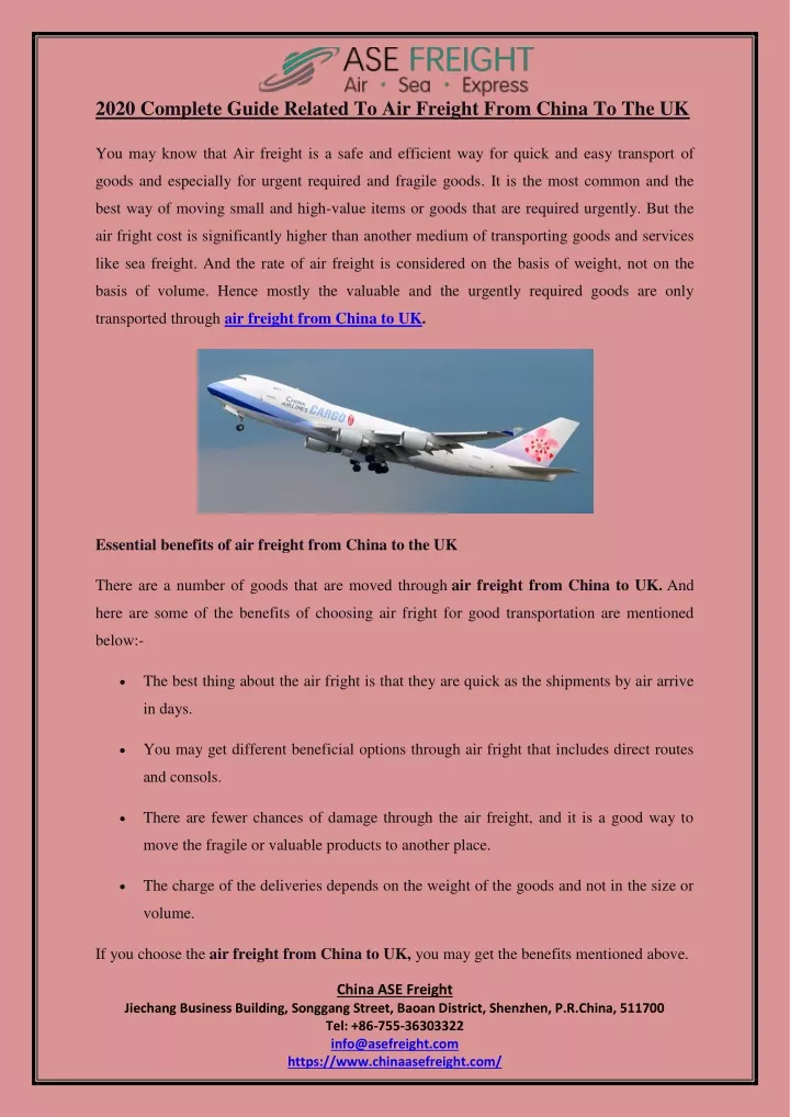2020 complete guide related to air freight from