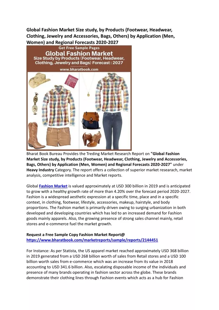 global fashion market size study by products