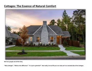 Cottages: The Essence of Natural Comfort