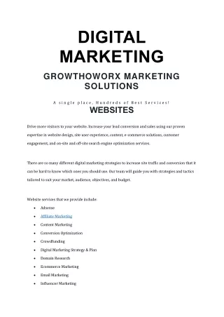 Digital Marketing Solutions | Growthworx