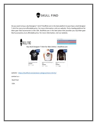 Buy Skull Designer T Shirt for Men Online | Skullfind.com