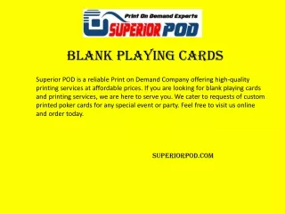 Superiorpod.com - Blank Playing Cards