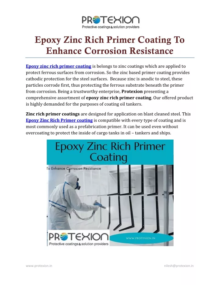 epoxy zinc rich primer coating to enhance