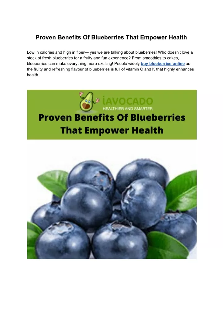 proven benefits of blueberries that empower health