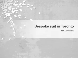 Bespoke suit in Toronto