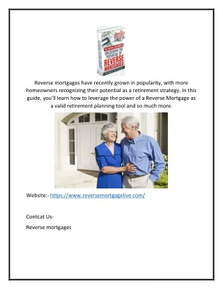 reverse mortgages have recently grown
