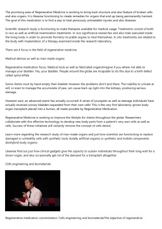 the promising area of regenerative medicine