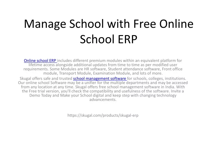 manage school with free online school erp