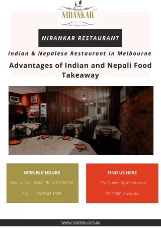Advantages of Indian and Nepali Food Takeaway