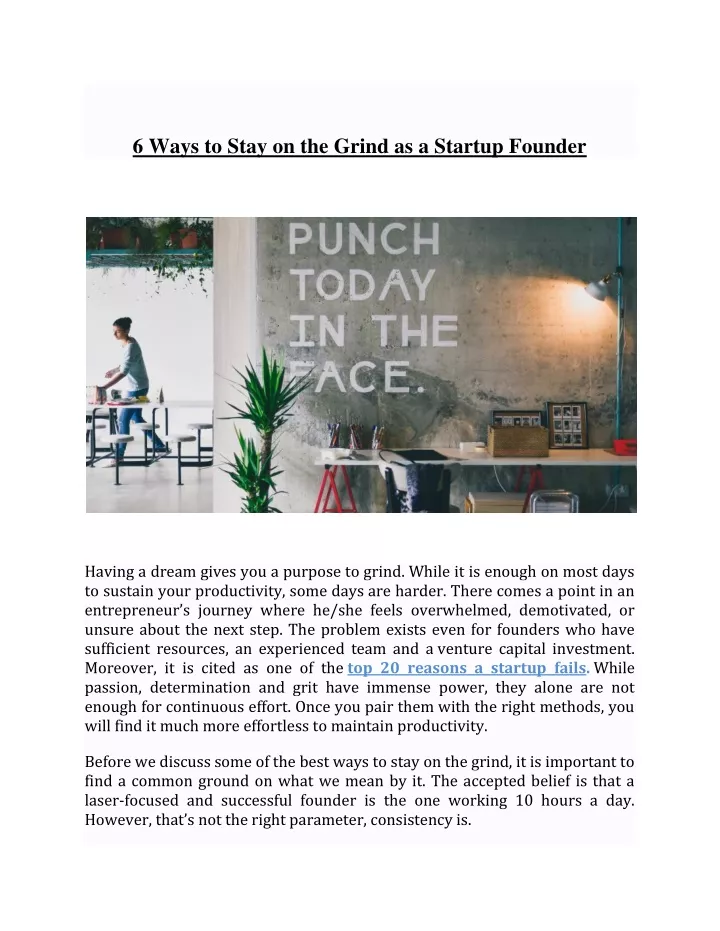 6 ways to stay on the grind as a startup founder