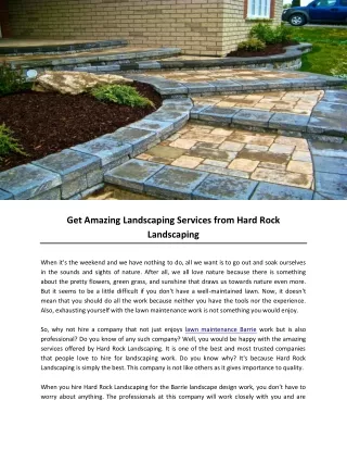 Get Amazing Landscaping Services from Hard Rock Landscaping