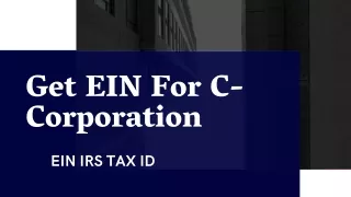 Get EIN For C-Corporation