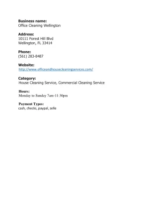 business name office cleaning wellington address
