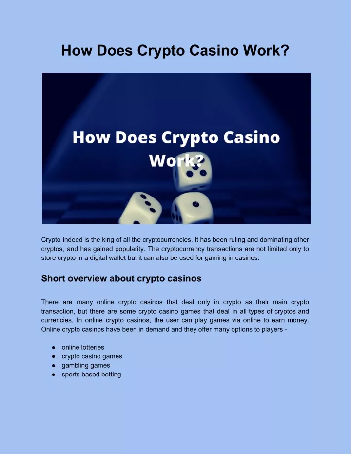 how does crypto casino work
