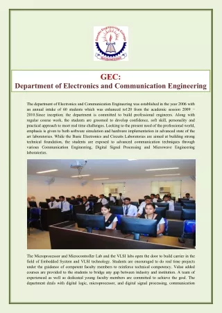 GEC Department of Electronics and Communication Engineering