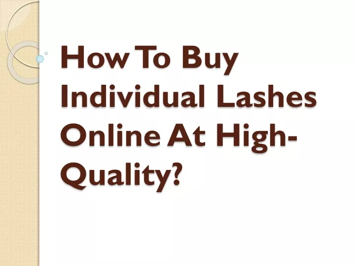 how to buy individual lashes online at high quality