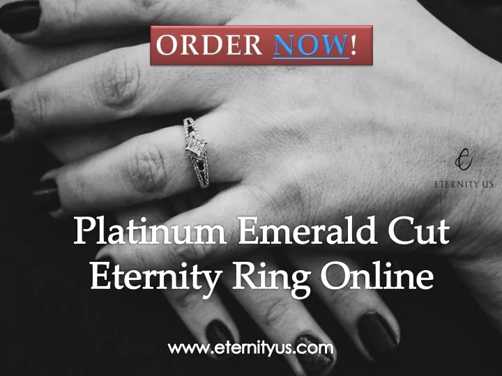 platinum emerald cut eternity ring online