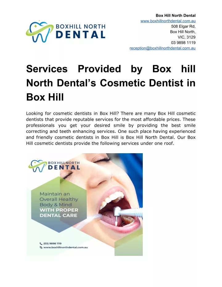 box hill north dental www boxhillnorthdental