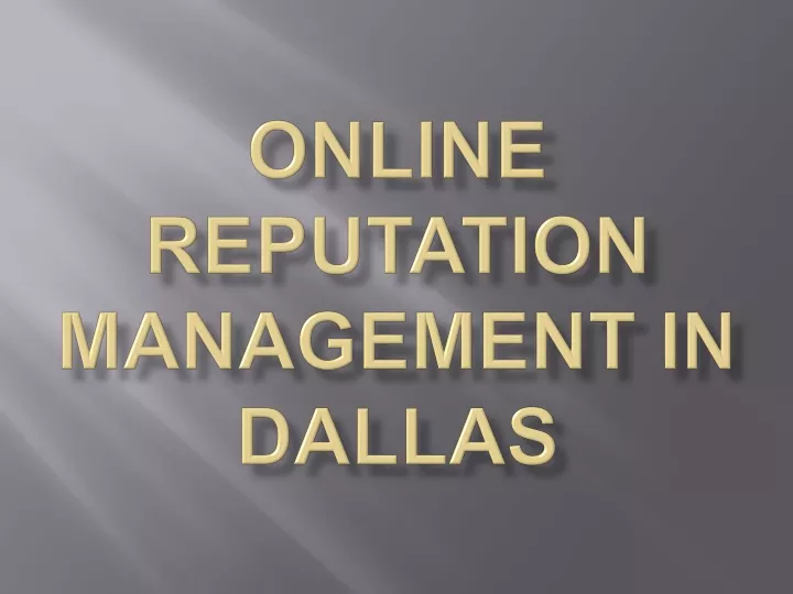 online reputation management in dallas