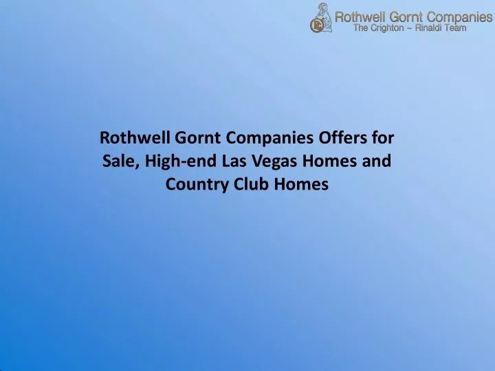 rothwell gornt companies offers for sale high