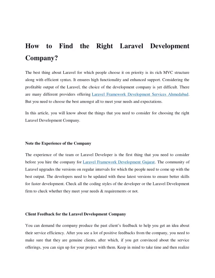 how to find the right laravel development