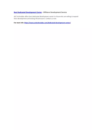 best dedicated development center offshore