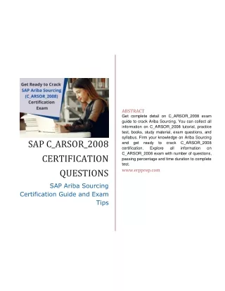 abstract get complete detail on c arsor 2008 exam