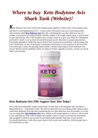 Keto Bodytone Avis, Benfits & Scam