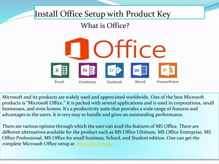 install office setup with product key