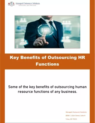 Key Benefits of Outsourcing HR Functions