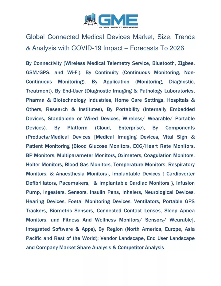 global connected medical devices market size